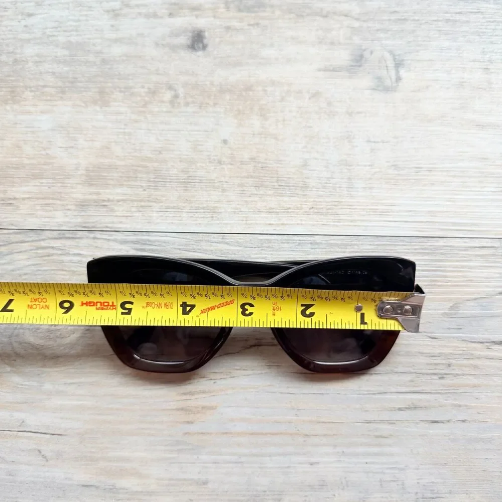 Warby Parker Augusta W 261 Oversized Cat Eye Sunglasses Black Brown Ombre